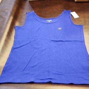 Lands' End Blue Sleeveless Boxy Tank Top
